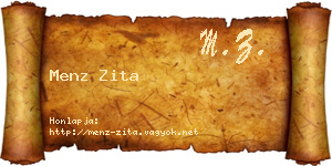 Menz Zita névjegykártya