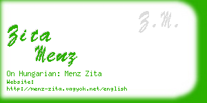 zita menz business card